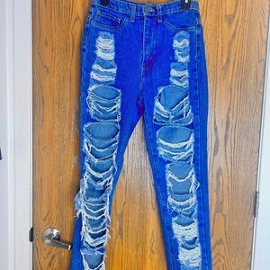 Ripped Distressed Denim Jeans